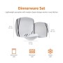 AmazonBasics - Servizio di piatti per 6 persone, 18 pezzi, Raggi moderni