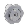 Relaxdays 10022487_55 Portapenne Scrivania Ufficio, 7 Scomparti, Girevole, Rotondo, Materiale Cancelleria Scuola, Argento