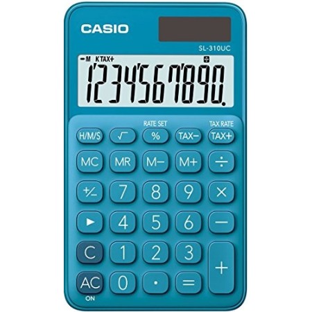 Casio SL-310UC-BU Calcolatrice Tascabile, Blu