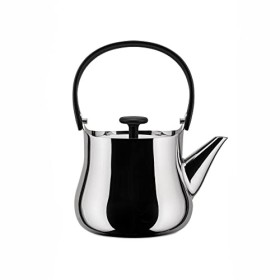 Alessi Cha NF01 Teiera a Induzione di Design in Acciaio Inossidabile 18/10 e Resina Termoplastica, Lucido