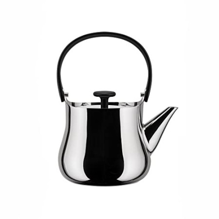 Alessi Cha NF01 Teiera a Induzione di Design in Acciaio Inossidabile 18/10 e Resina Termoplastica, Lucido