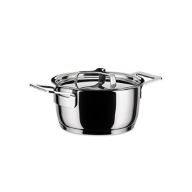 Alessi AJM101/16 Pots&Pans Casseruola a Due Manici, in Acciaio Inossidabile 18/10 Lucido, 160 cl