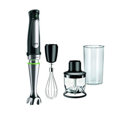 Braun MQ7025X MultiQuick 7 Minipimer Mixer ad Immersione, 1.000 watt, Plastica, Nero