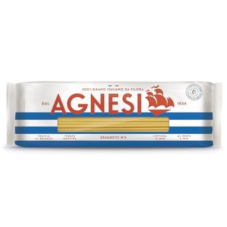 Agnesi Spaghetti | Pasta Di Semola Di Grano Duro 100% Italiano | Trafilatura Al Bronzo | Confezione Compostabile, 500 Grammo