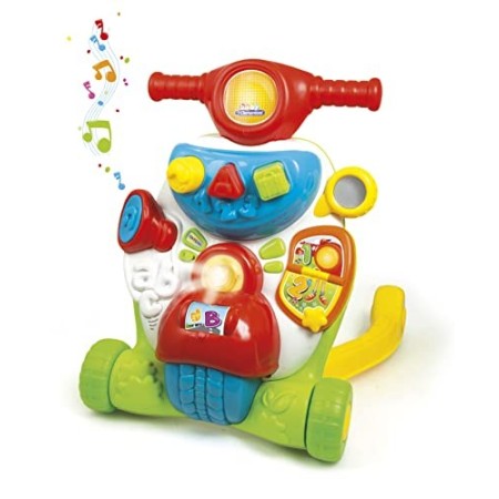 Clementoni- Valentino Scooterino Primi Passi, 9+ Mesi, Multicolore, 14942