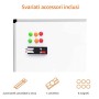 AmazonBasics - Lavagna bianca, cancellabile a secco, con supporto porta-pennarelli e bordi in alluminio, 90 cm x 60 cm