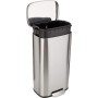 AmazonBasics - Pattumiera rettangolare con chiusura silenziosa, 30 L, satinato, nichel