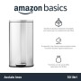AmazonBasics - Pattumiera rettangolare con chiusura silenziosa, 30 L, satinato, nichel