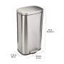 AmazonBasics - Pattumiera rettangolare con chiusura silenziosa, 30 L, satinato, nichel