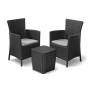 Keter Iowa Balcony Set, Set Mobili da Esterno 2 Poltrone e Tavolino Contenitore Grafite