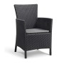 Keter Iowa Balcony Set, Set Mobili da Esterno 2 Poltrone e Tavolino Contenitore Grafite