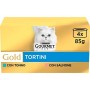 Purina Gourmet Gold Umido Gatto Tortini con Salmone, per gatti adulti, con Tonno, 48 Lattine da 85 g Ciascuna, 12 Confezioni da 