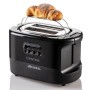 Ariete 159 Toastime Tostapane 2 Fette con Pinze con Funzione Scongelamento E Riscaldamento, 700 W, Acciaio Inossidabile, Nero
