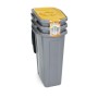 Duplast DU-75801 Tris Pattumiera per Raccolta Differenziata Salvaspazio, Grigio, 35 x 25 x 53 cm, 3 unità