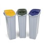 Duplast DU-75801 Tris Pattumiera per Raccolta Differenziata Salvaspazio, Grigio, 35 x 25 x 53 cm, 3 unità