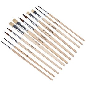 Brunnen 1048929 - Set di pennelli con setole miste in fibra naturale