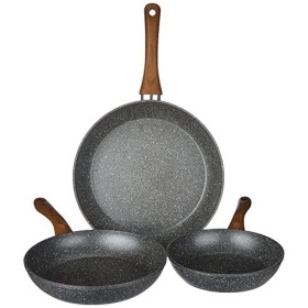 Tognana Stone&Wood Set 3 padelle, Alluminio