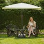 Relaxdays 10020902_126 Ombrellone da Giardino, Spiaggia, Forma Rettangolare, Naturale, 120x200x240 cm