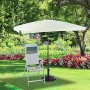 Relaxdays 10020902_126 Ombrellone da Giardino, Spiaggia, Forma Rettangolare, Naturale, 120x200x240 cm