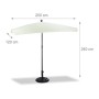 Relaxdays 10020902_126 Ombrellone da Giardino, Spiaggia, Forma Rettangolare, Naturale, 120x200x240 cm