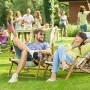 Relaxdays 10020902_126 Ombrellone da Giardino, Spiaggia, Forma Rettangolare, Naturale, 120x200x240 cm