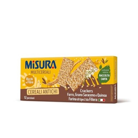Misura Crackers ai Cereali Multigrain | Farro, Grano Saraceno e Quinoa | Confezione da 350 grammi