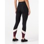 Marchio Amazon - AURIQUE Leggings Sportivi Colour Block Donna, Nero (Black/Port Royale/Blush), 42, Label:S