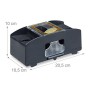 Relaxdays 10020520 - Mescola carte automatico, con 2 livelli, ideale per carte con dimensioni 9x6,5 cm, Nero