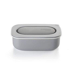 Guzzini 5460133 Salad Box Pranzo con Set Posate/Pinza e Vano Porta Condimenti, 100% Riciclabile, Made in Italy, 0.9 Litri, Plast