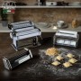 Marcato GS-PASTASET Macchina per Pasta Manuale con Inclusi Accessori per Ravioli e Spaghetti, Acciaio Cromato, Argento, 20,3x14x