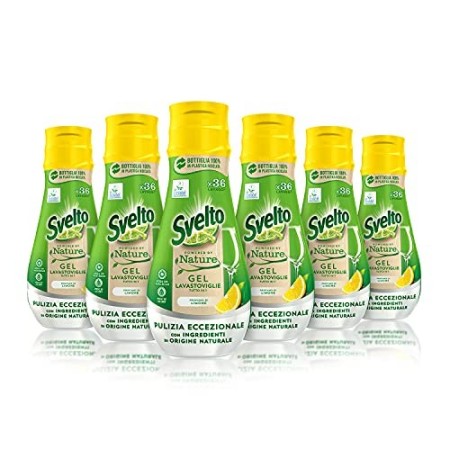 Svelto Gel Lavastoviglie Ecolabel con Limone, confezione risparmio, 216 Lavaggi