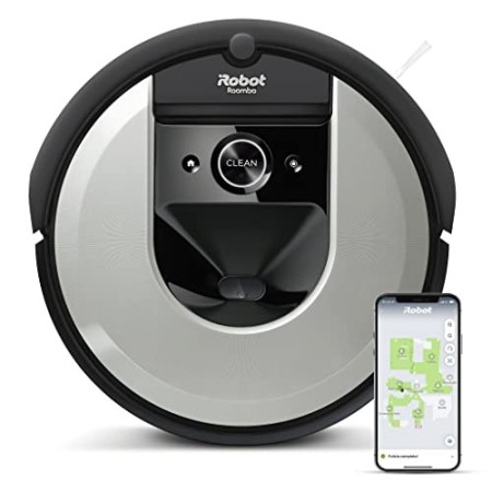 iRobot Roomba i7156 Robot Aspirapolvere, Memorizza la planimetria della tua casa, Adatto per Peli di Animali Domestici, spazzole