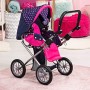 Bayer Design 13654AA Carrozzina per bambole City Star regolabile con unicorno, Blu / Rosa