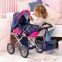 Bayer Design 13654AA Carrozzina per bambole City Star regolabile con unicorno, Blu / Rosa