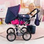 Bayer Design 13654AA Carrozzina per bambole City Star regolabile con unicorno, Blu / Rosa