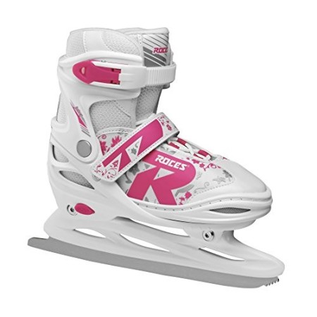 Roces Jokey, Pattino da Ghiaccio Allungabile Bimba, White/Fuchsia, 30-33