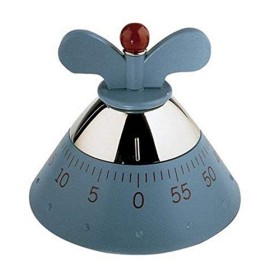 Alessi Kitchen Timer A09 Timer da Cucina di Design con Movimento Meccanico in Resina Termoplastica, Azzurro