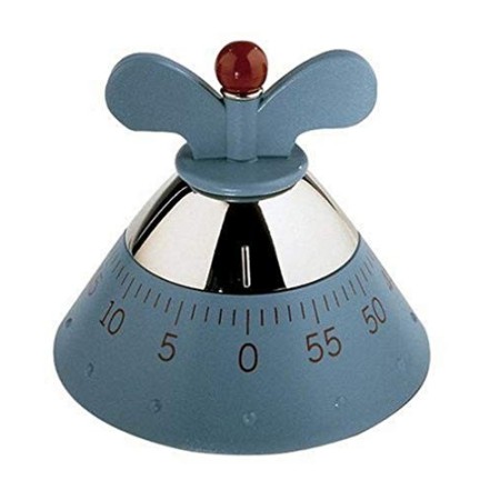 Alessi Kitchen Timer A09 Timer da Cucina di Design con Movimento Meccanico in Resina Termoplastica, Azzurro