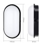 Chestele Lampada da Parete LED Moderna Impermeabile ovale 20W 3000K IP65 Illuminazione Per Esterni e Interni - nero
