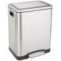 AmazonBasics - Pattumiera rettangolare con chiusura silenziosa, con doppio cesto interno (2 x 15 l)