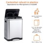 AmazonBasics - Pattumiera rettangolare con chiusura silenziosa, con doppio cesto interno (2 x 15 l)