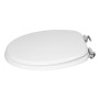Sedile Wc Copri Water Universale Frizionato Bianco MDF Chiusura Rallentata