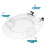 Sedile Wc Copri Water Universale Frizionato Bianco MDF Chiusura Rallentata