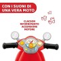 Chicco Vespa per Bambini Primavera Rossa, Moto Giocattolo Cavalcabile con Pannello Elettronico, Luci e Suoni, Ruote di Supporto 
