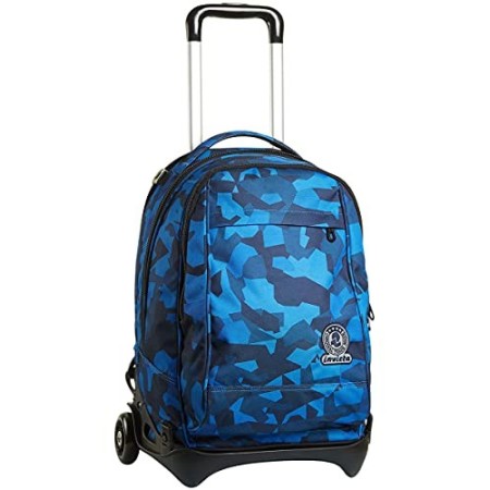 INVICTA S.P.A. Trolley New Tech Camo Squared, Blu, 3 in 1 Zaino Sganciabile, Viaggio & Scuola