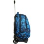 INVICTA S.P.A. Trolley New Tech Camo Squared, Blu, 3 in 1 Zaino Sganciabile, Viaggio & Scuola