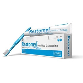 Innovet Restomyl Dentifricio, Rimuove la placca proteggendo le gengive, per cani e gatti - Confezione con spazzolina extra soft