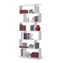 13Casa Kafka A8 Libreria, Melamina/Legno, Bianco Lucido, 80x25x192 cm