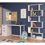 13Casa Kafka A8 Libreria, Melamina/Legno, Bianco Lucido, 80x25x192 cm
