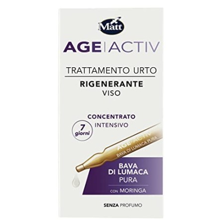Matt - Age ActivFiale Viso Trattamento Urto Rigenerante Viso - Bava di Lumaca Pura - Applicazione di 7 giorni